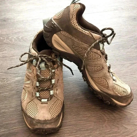 Merrell Shoes - Merrell Brown Turquoise Hiking Shoes Walking Boots Low Top J78636: 7